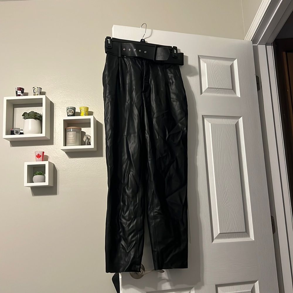 Black Zara leather pants